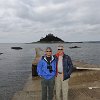 2014-06-01 10.01.26  Francisco and Bill with St. Michael's Mount in the background.  high tide